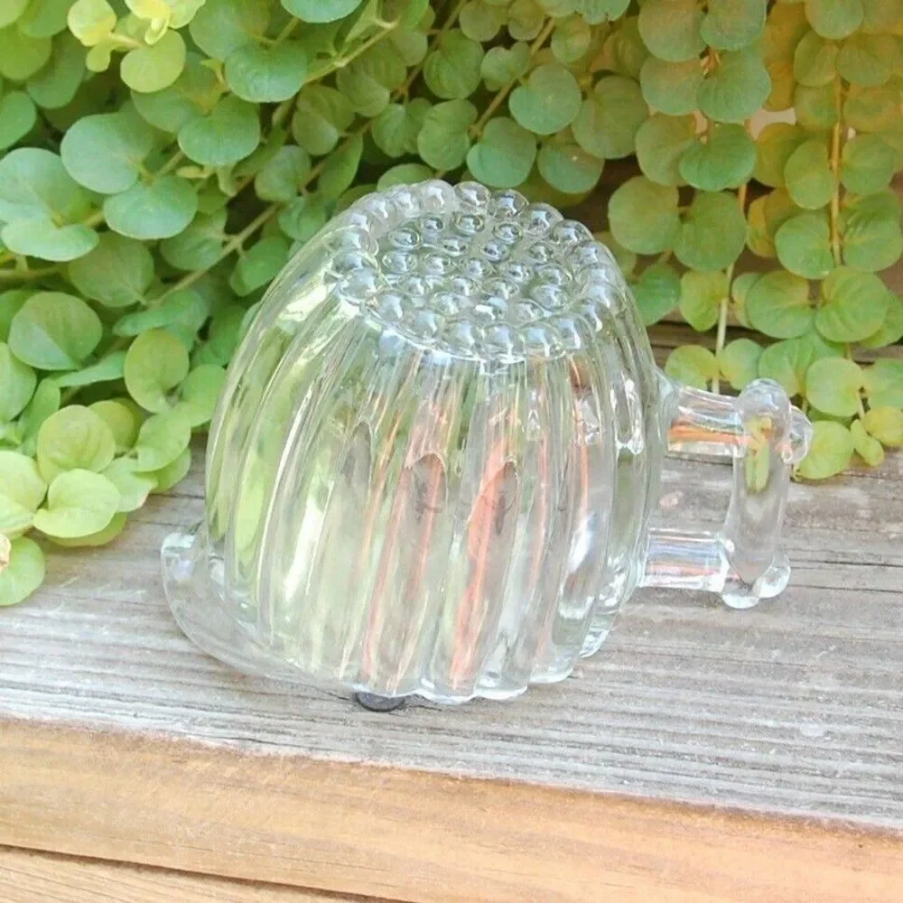 Jeannette Glass National Clear Depression Glass Creamer Ribbed Dot Design Vtg